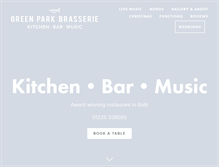 Tablet Screenshot of greenparkbrasserie.com